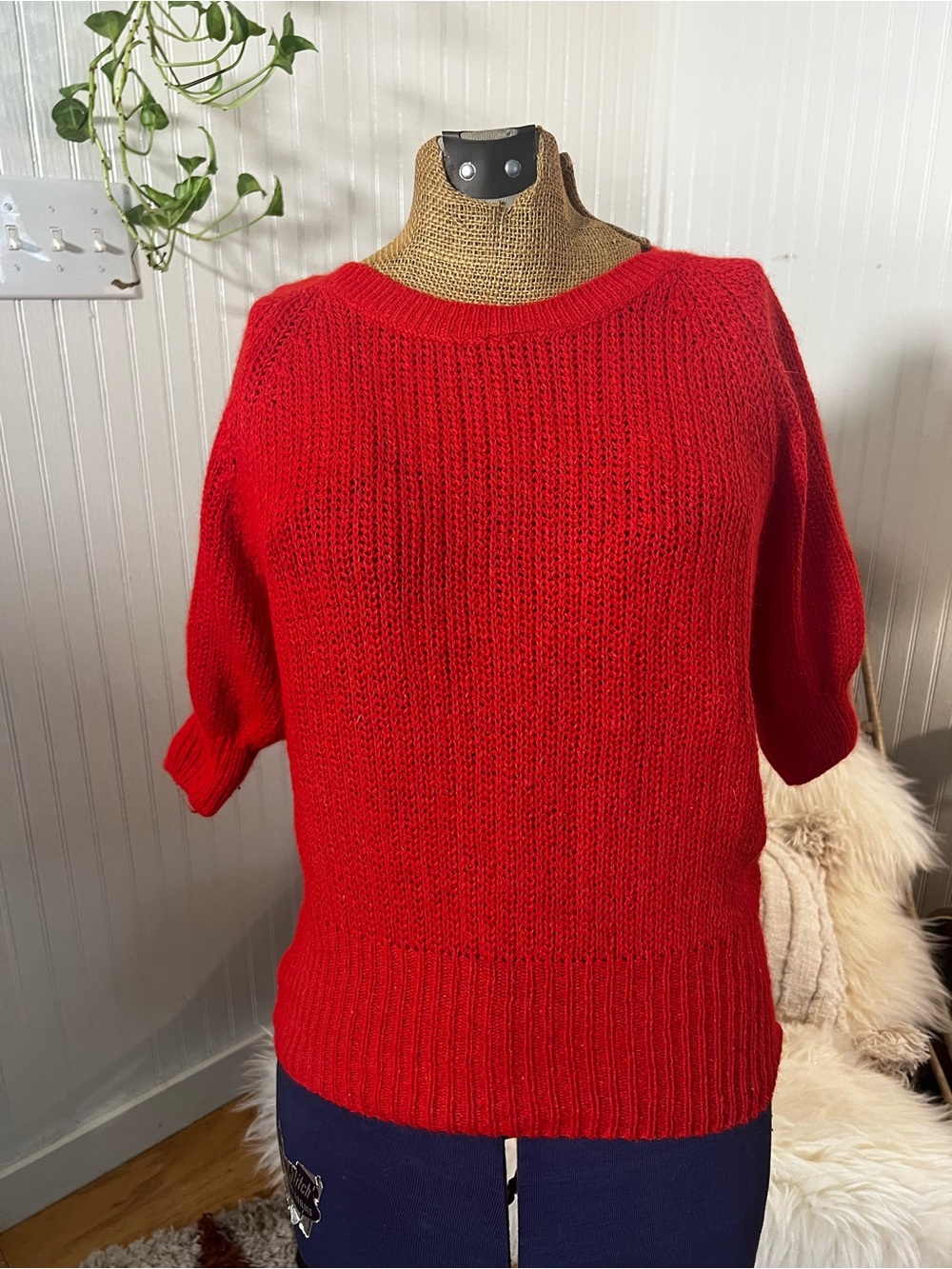 Red Parrinello true vintage Women's Knit Sweater - silk/Angora blend